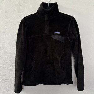 Patagonia Women's Black Retool Snap-T Fleece Sweater Jacket Pullover Size Small